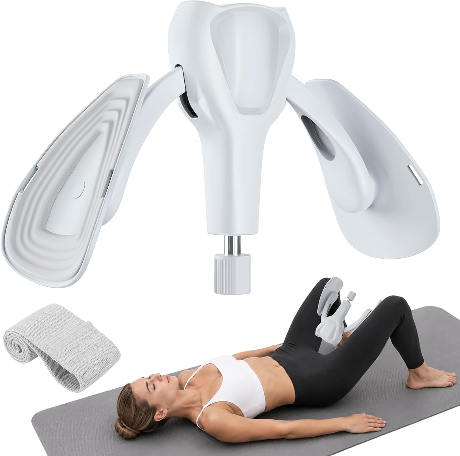 Pelvic Floor Exercise Devices 77lb Adjustable Kegel Exerciser with Band | Pelvic Floor Muscle Training, Inner Thigh & Thigh Trainer, Postpartum Recovery Support for Women,Suitable for Women and Men