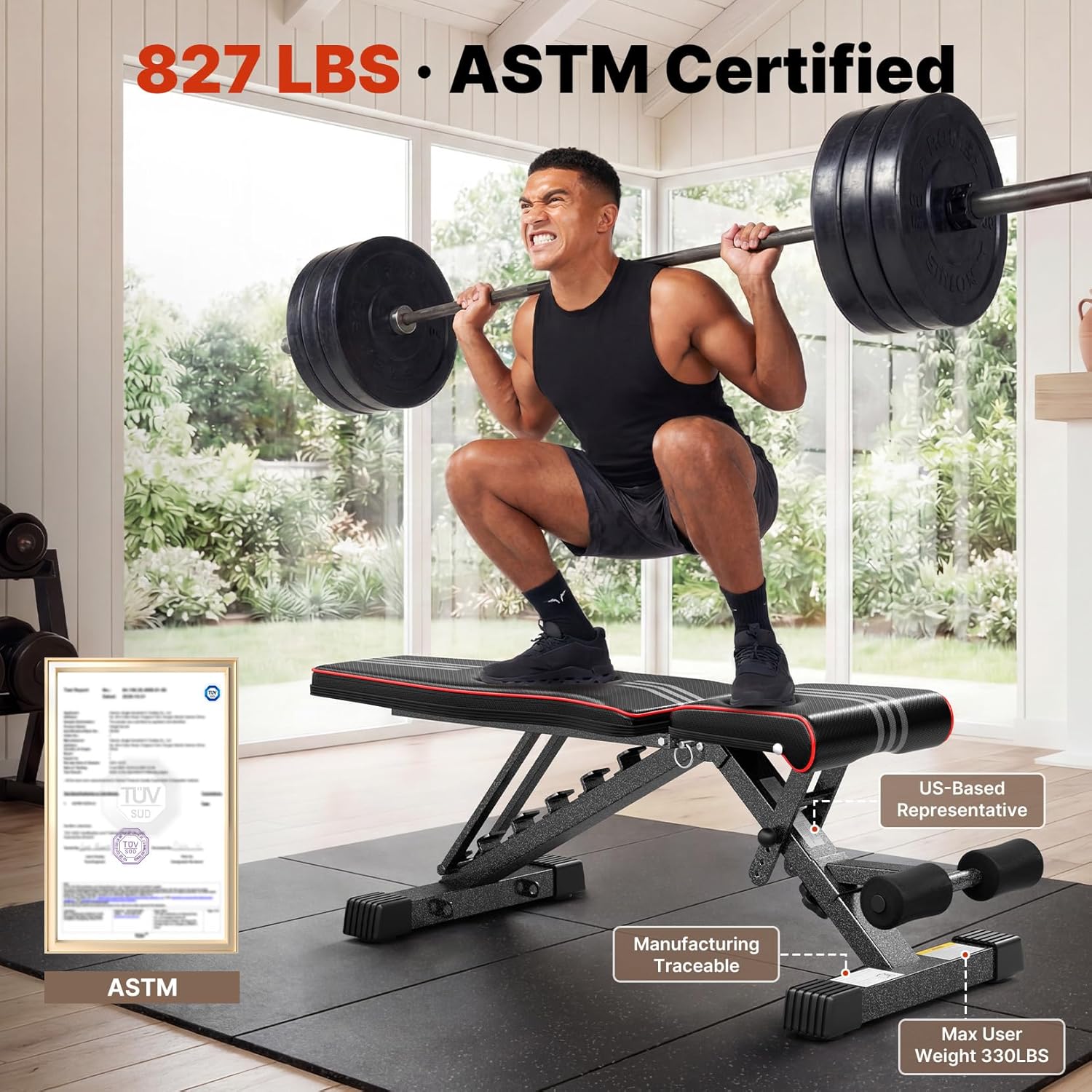 YOLEO Adjustable Weight Bench for Home Gym