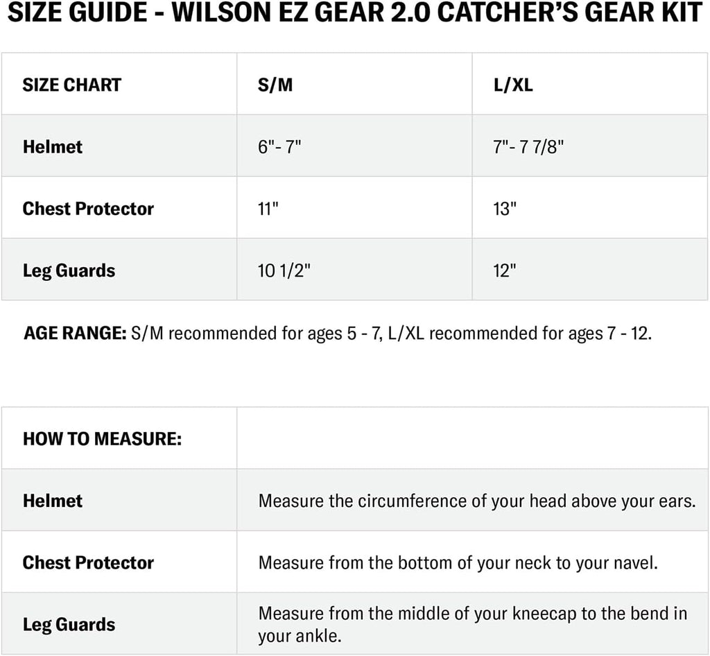 Wilson EZ Gear 2.0 Catcher’s Gear Kit - Black
