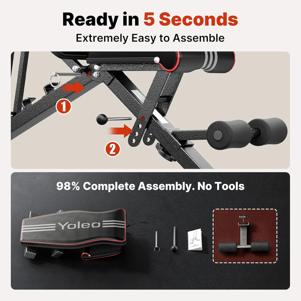YOLEO Adjustable Weight Bench for Home Gym