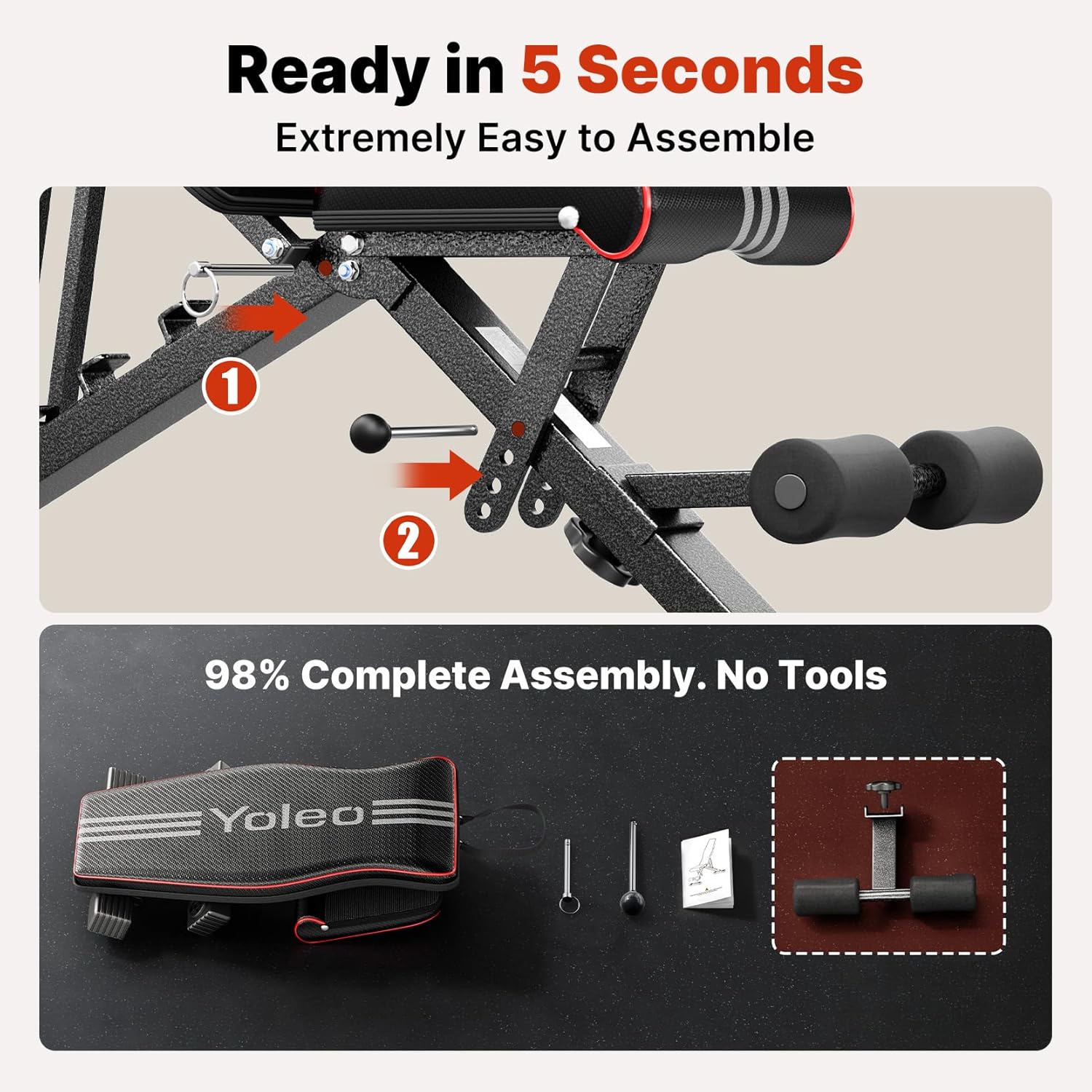 YOLEO Adjustable Weight Bench for Home Gym