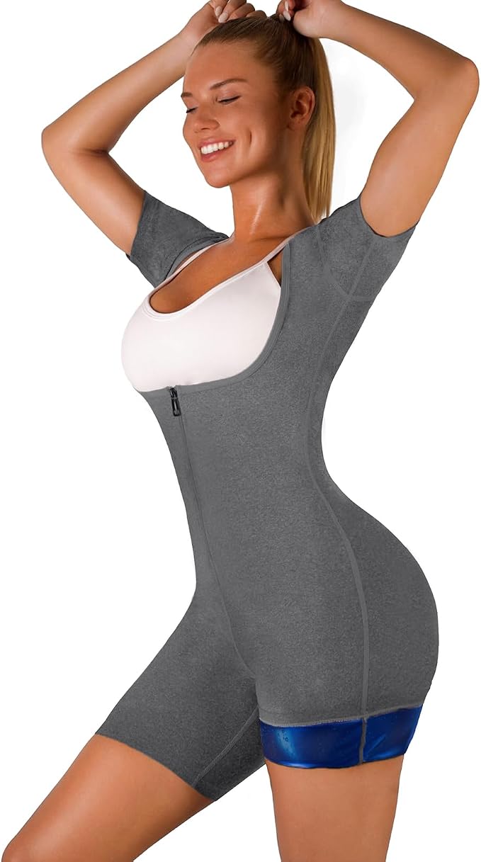 Sauna Suit for Women Waist Trainer Sweat Jumpsuit for Belly Fat