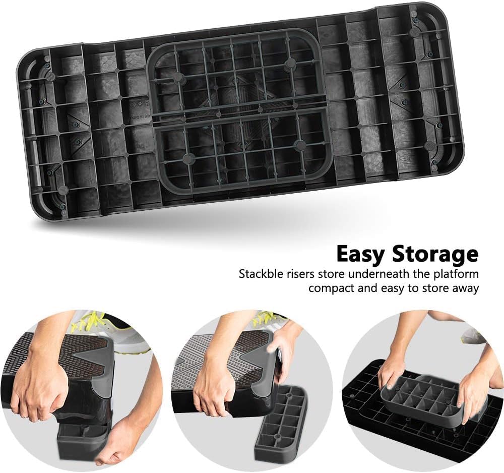 GYMMAGE Adjustable Workout Aerobic Stepper