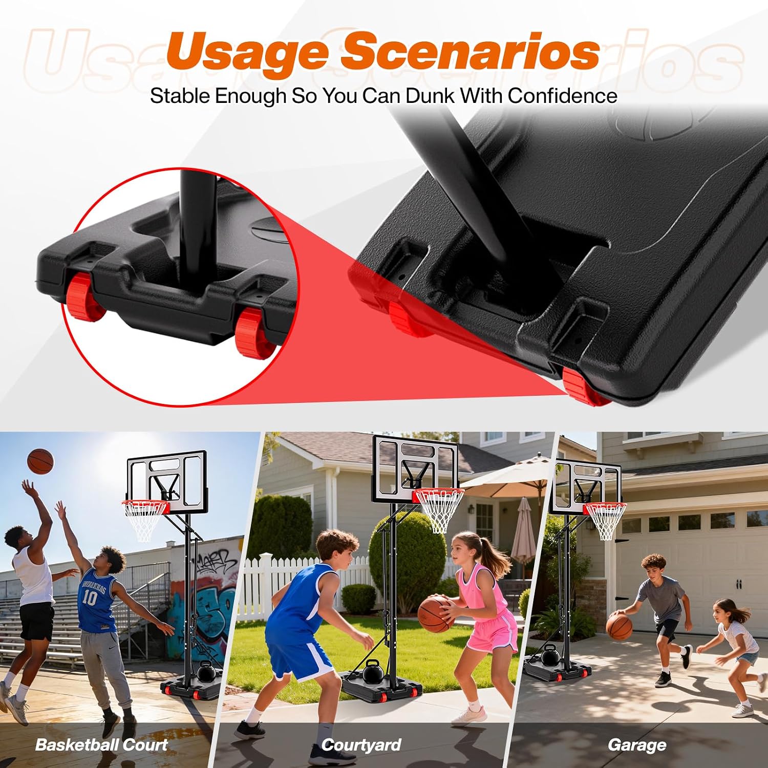 Basketball Hoop 40/44/48 Inch Impact Backboard