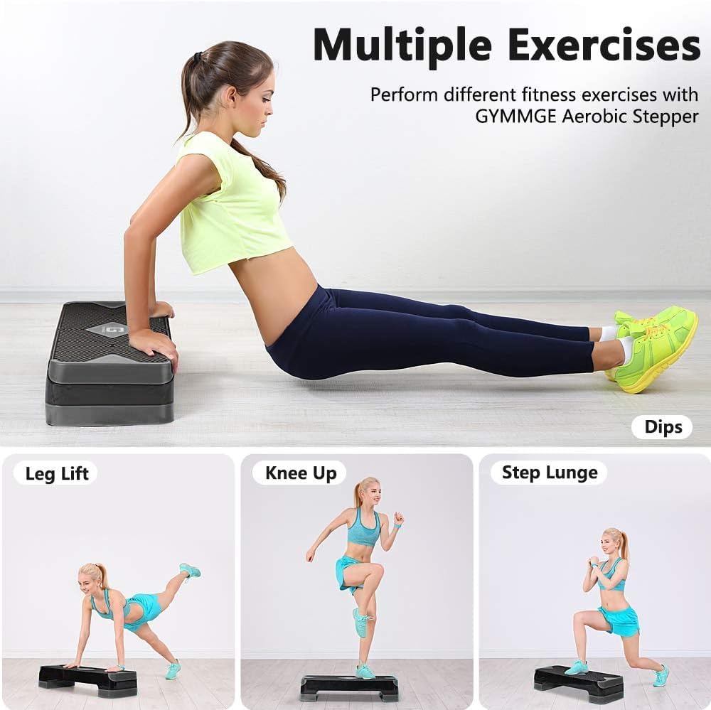 GYMMAGE Adjustable Workout Aerobic Stepper