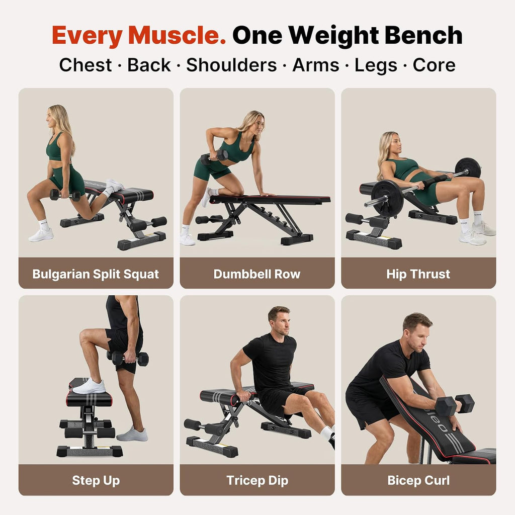 YOLEO Adjustable Weight Bench for Home Gym
